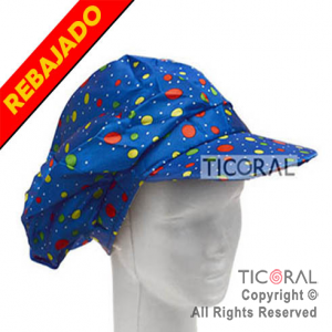 SOMB BOINA AZUL LUNARES MULTICOLOR CON VISERA HS5821 x 1